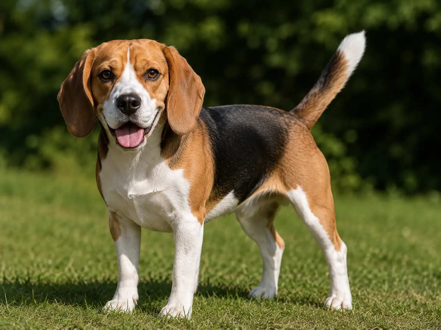 Beagle dog standing outdoors for a Beagle cost guide
