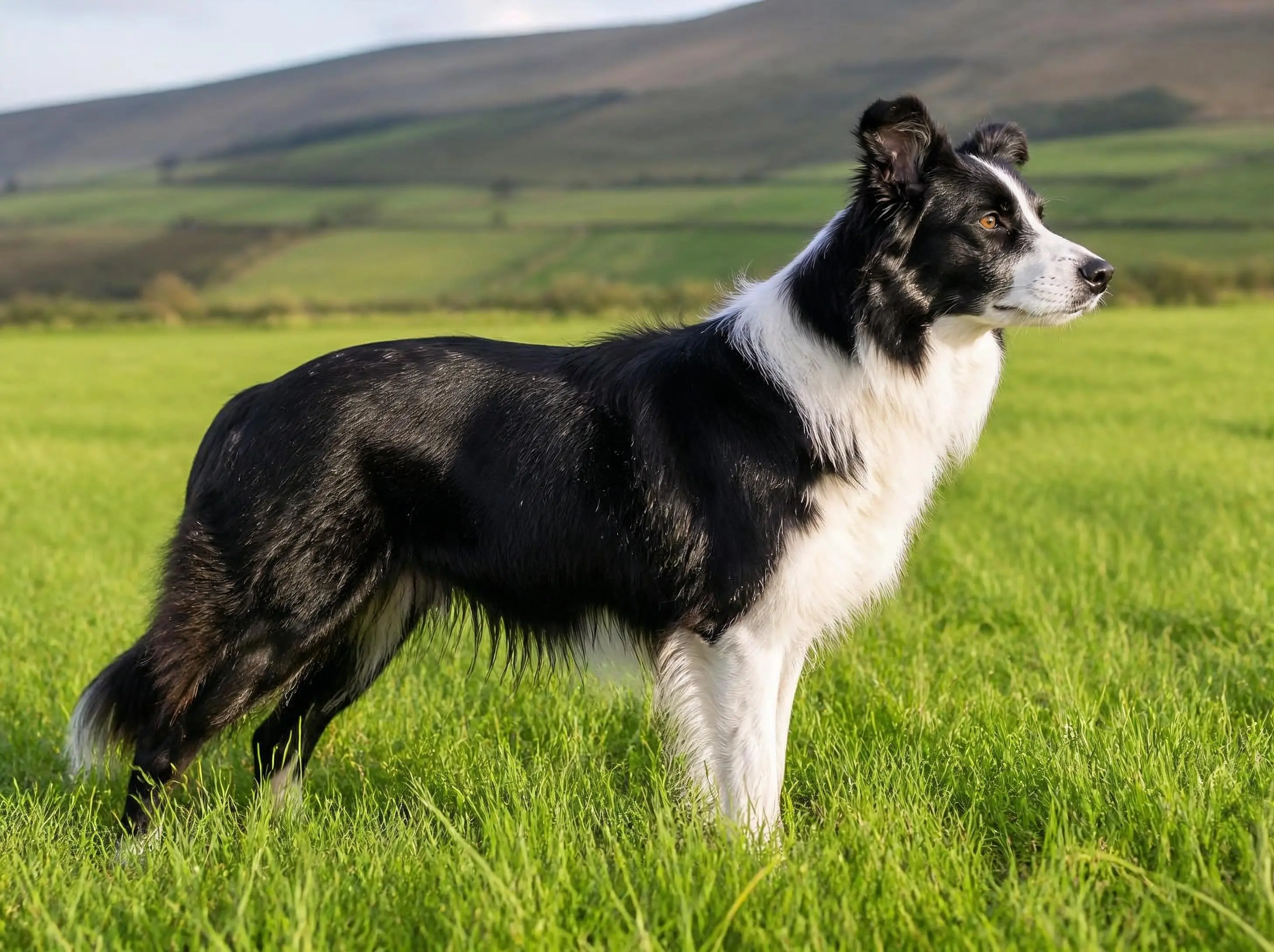 Border Collie Standing outdoors for a Border Collie cost guide