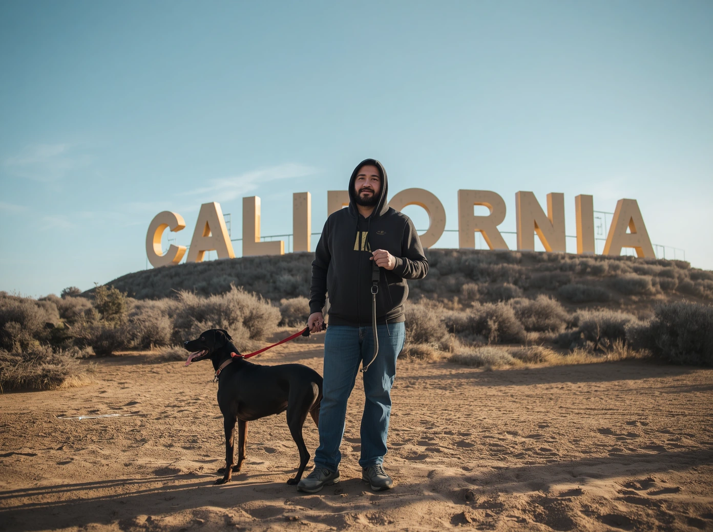 Dog and cat with their owner in California, illustrating pet ownership costs in California